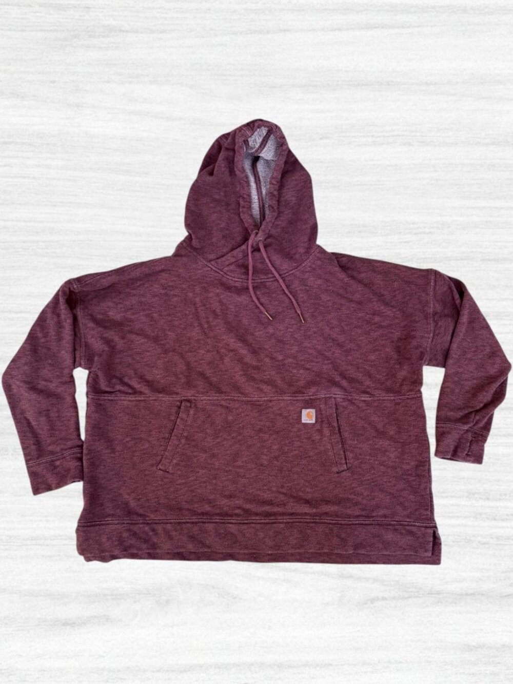Carhartt Newberry Hoodie Women's 2X Burgundy Heather Boxy Relaxed Fit